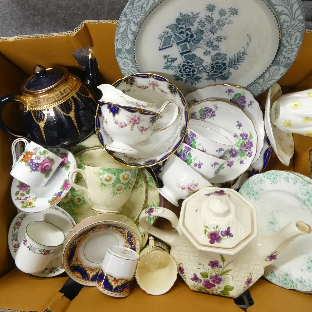 PART CHINA TEASETS 2 TEAPOTS COFFEE CANS ETC Image 1++