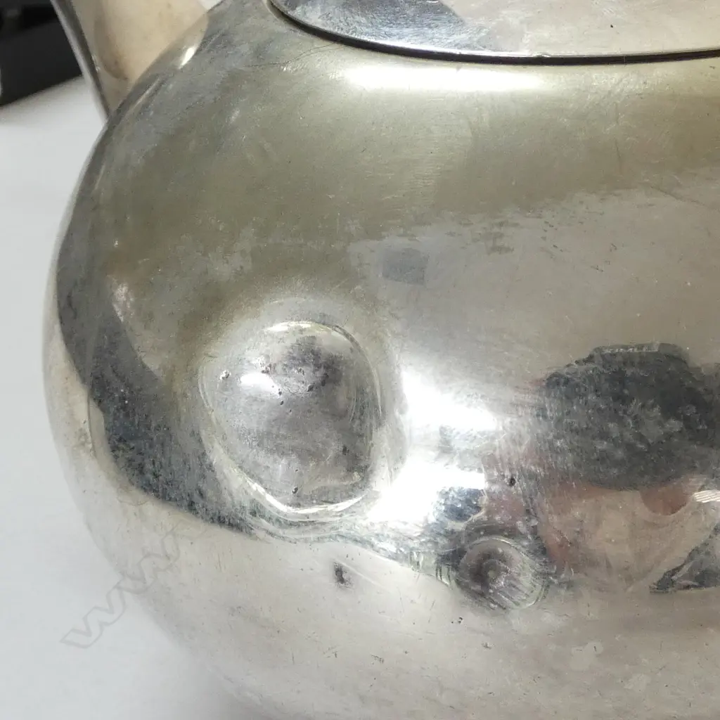 PLATED TEA SET - TEAPOT, M/S stamped 1950 & 2 OTHERS Image 1++