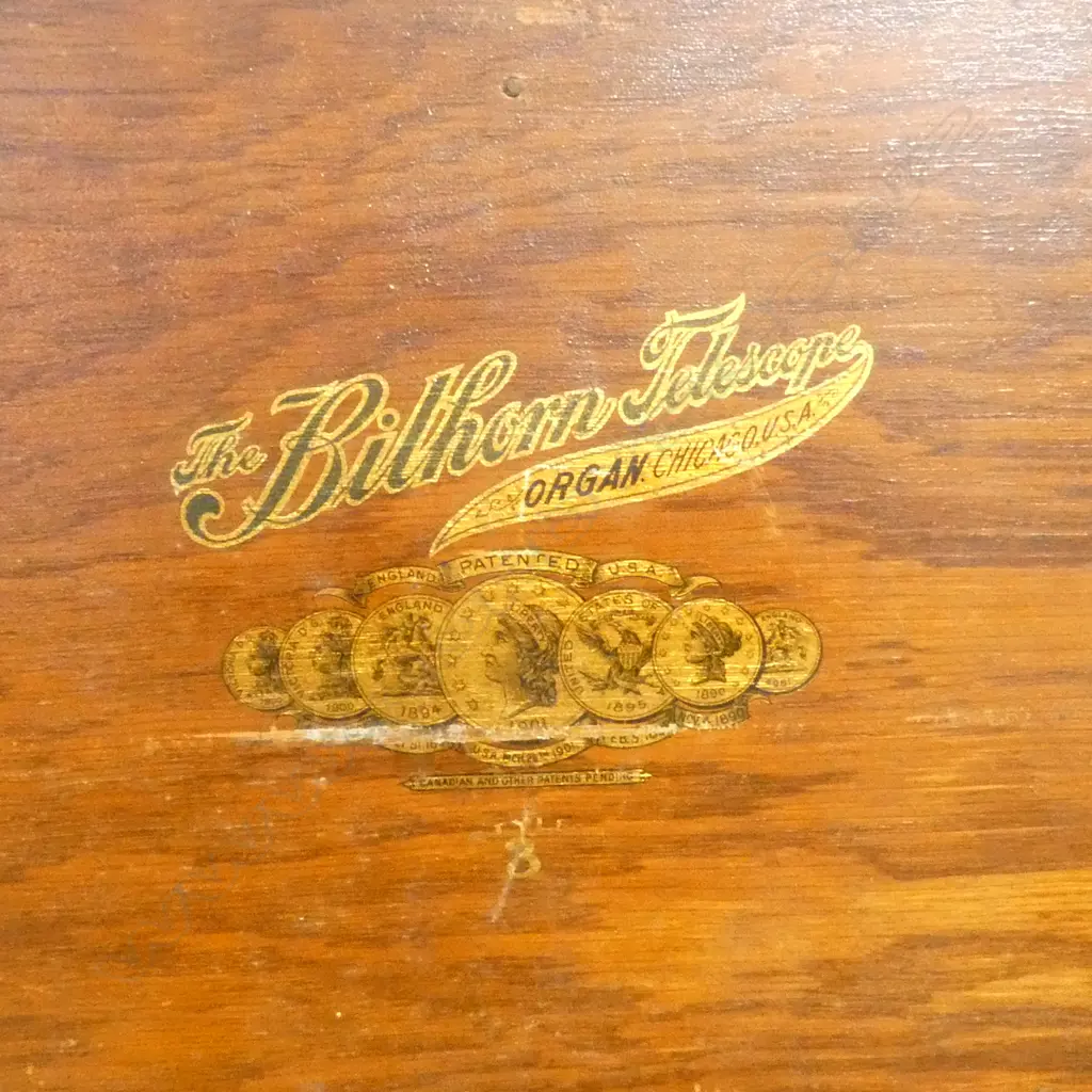 LATE 19thC BILLHORN TELESCOPE FOLDING PUMP ORGAN 730x370x680mm Image 1++