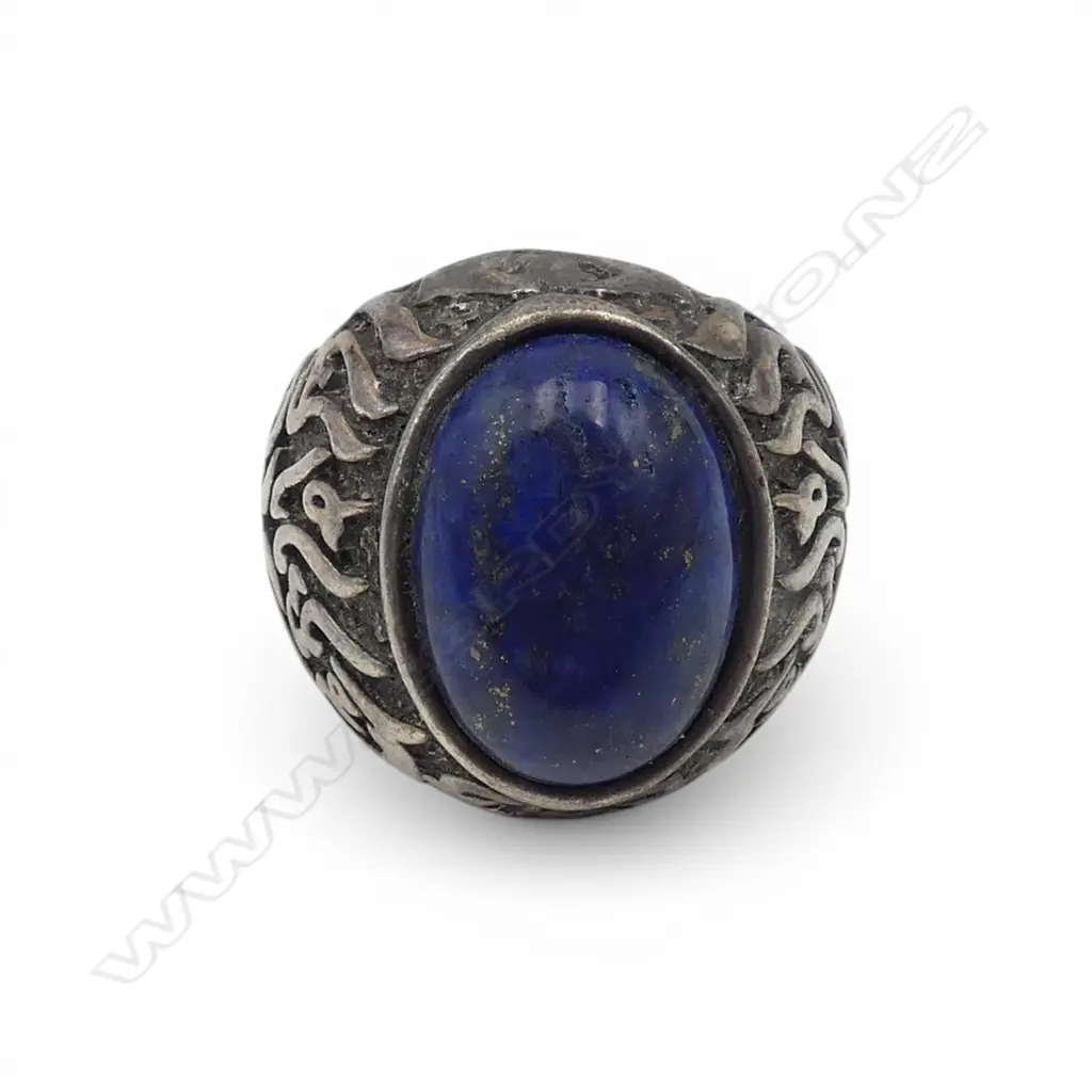 LRG SILVER & LAPIS RING Image 1++