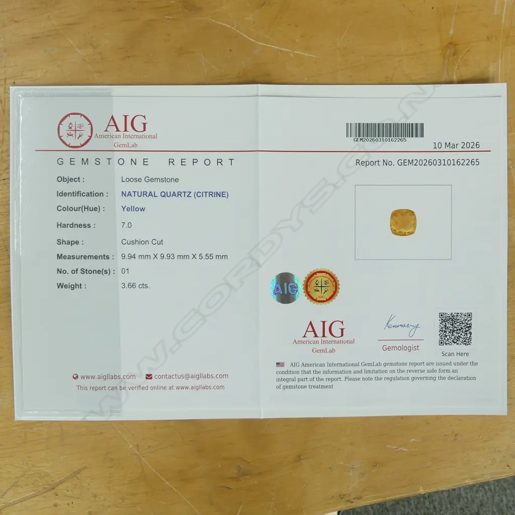 SILVER PLATED CITRINE & CZ RING, AIG CERT Image 1++