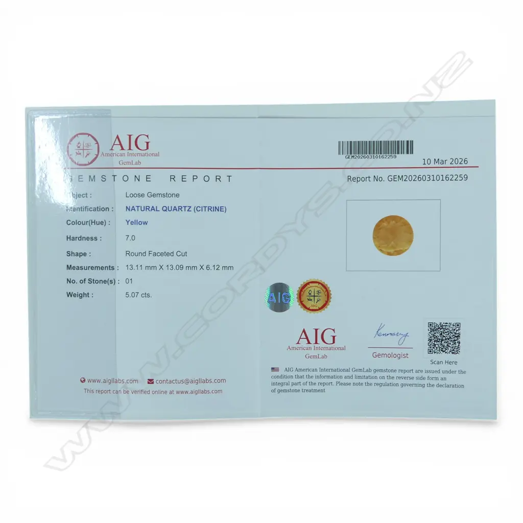 SILVER GILT CITRINE & CZ RING, AIG CERT, adjustible size CENTRE STONE GLUED IN Image 1++