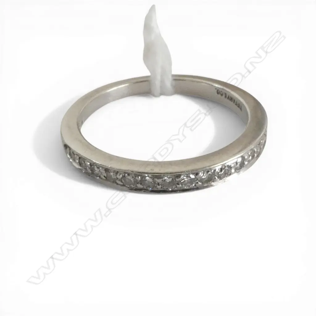 TIFFANY & CO PLATINUM & DIAMOND RING 3.9GMS ORIGINAL BOX & RECEIPT SIZE M Image 1++