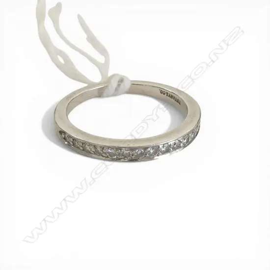 TIFFANY & CO PLATINUM & DIAMOND RING 3.9GMS ORIGINAL BOX & RECEIPT SIZE M