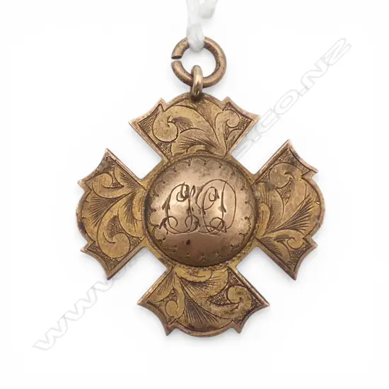 9ct GOLD 1934 MALTESE CROSS SPORTS MEDAL 3.3gms