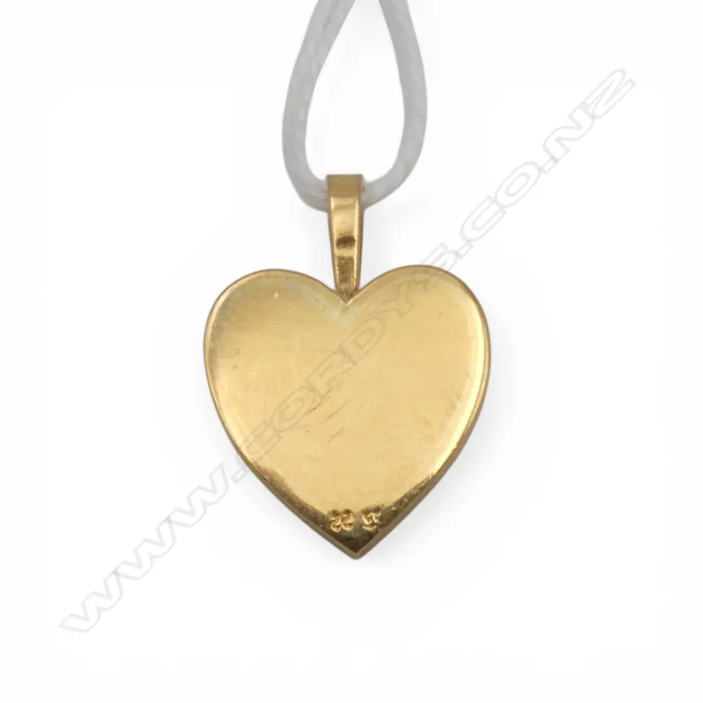 22ct HEART FRAME PENDANT, 2.72gm Image 1++