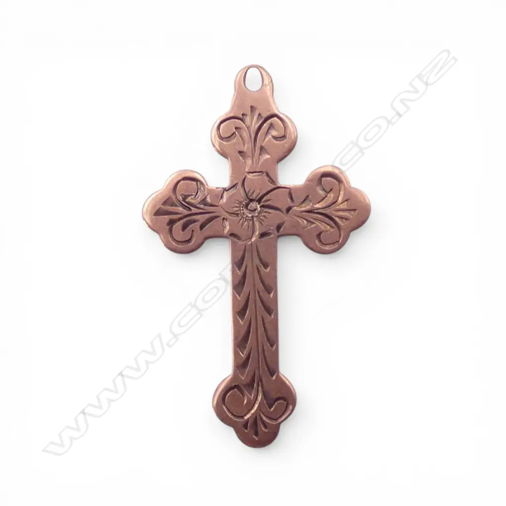 9ct ROSE GOLD CROSS 1gms Image 1++