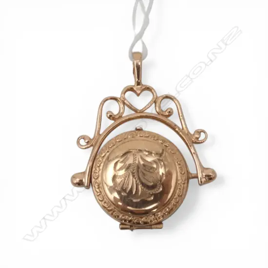 9ct ROSE GOLD SPINNING LOCKET PENDANT, 2.80gm