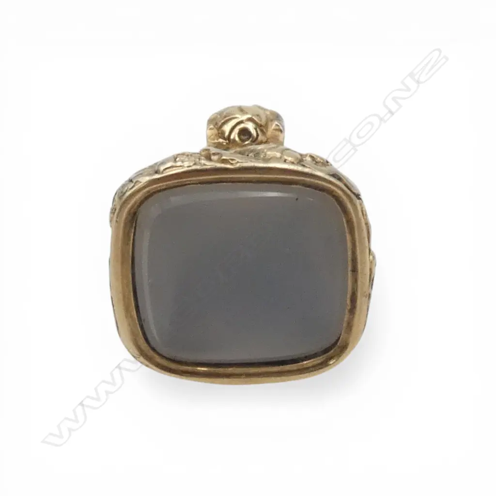 15ct GOLD & QUARTZ FOB, 9gm Image 1++
