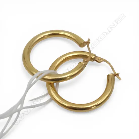 PR 9ct GOLD LARGE HOOP EARRINGS Dia.26mm. 1.56gms