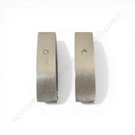 PR MODERN 9CT diamond set WHITE GOLD EARRINGS 4.1GMS