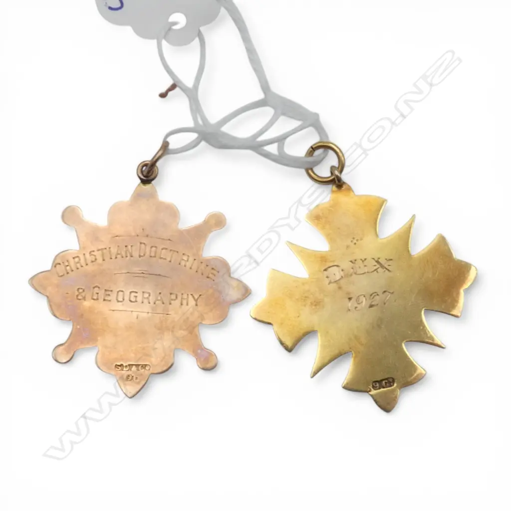 2 9CT GOLD SCHOOL MEDALS 9GMS Image 1++