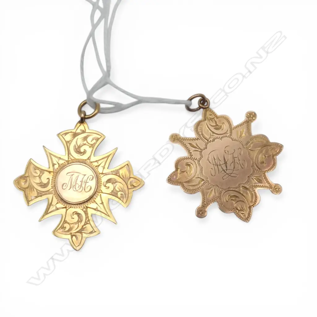 2 9CT GOLD SCHOOL MEDALS 9GMS Image 1++