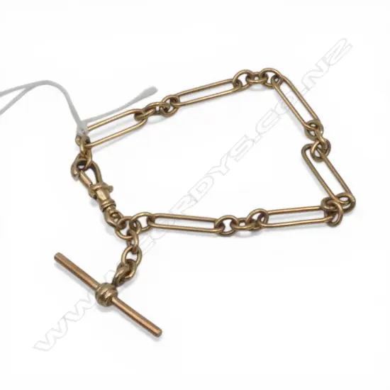 9ct TROMBONE LINK CHAIN BRACELET, 11.98gm