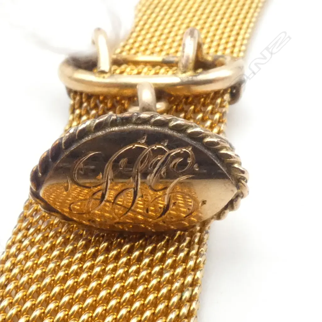 GOLD PLATED EARLY 20thC FANCY ALBERTINA fob chain  Image 1++