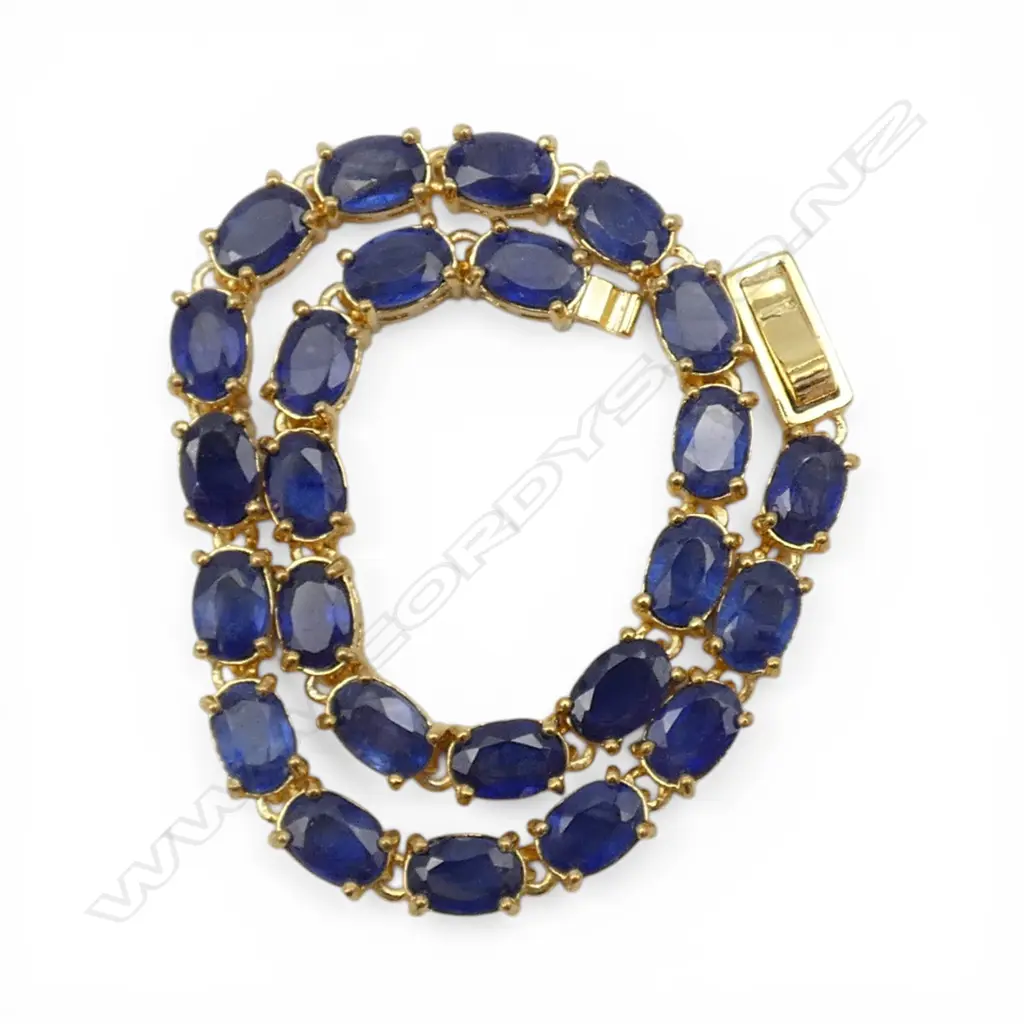 SILVER AND SILVER GILT SAPPHIRE BRACELET Image 1++