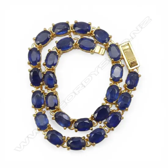 SILVER AND SILVER GILT SAPPHIRE BRACELET