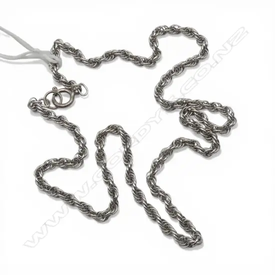 WHITE METAL ROPE NECK CHAIN with silver clasp 5.91gms