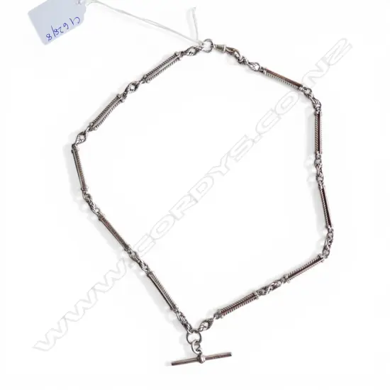 STG SILVER FOB CHAIN w. T-BAR, L.500mm 34.5gms