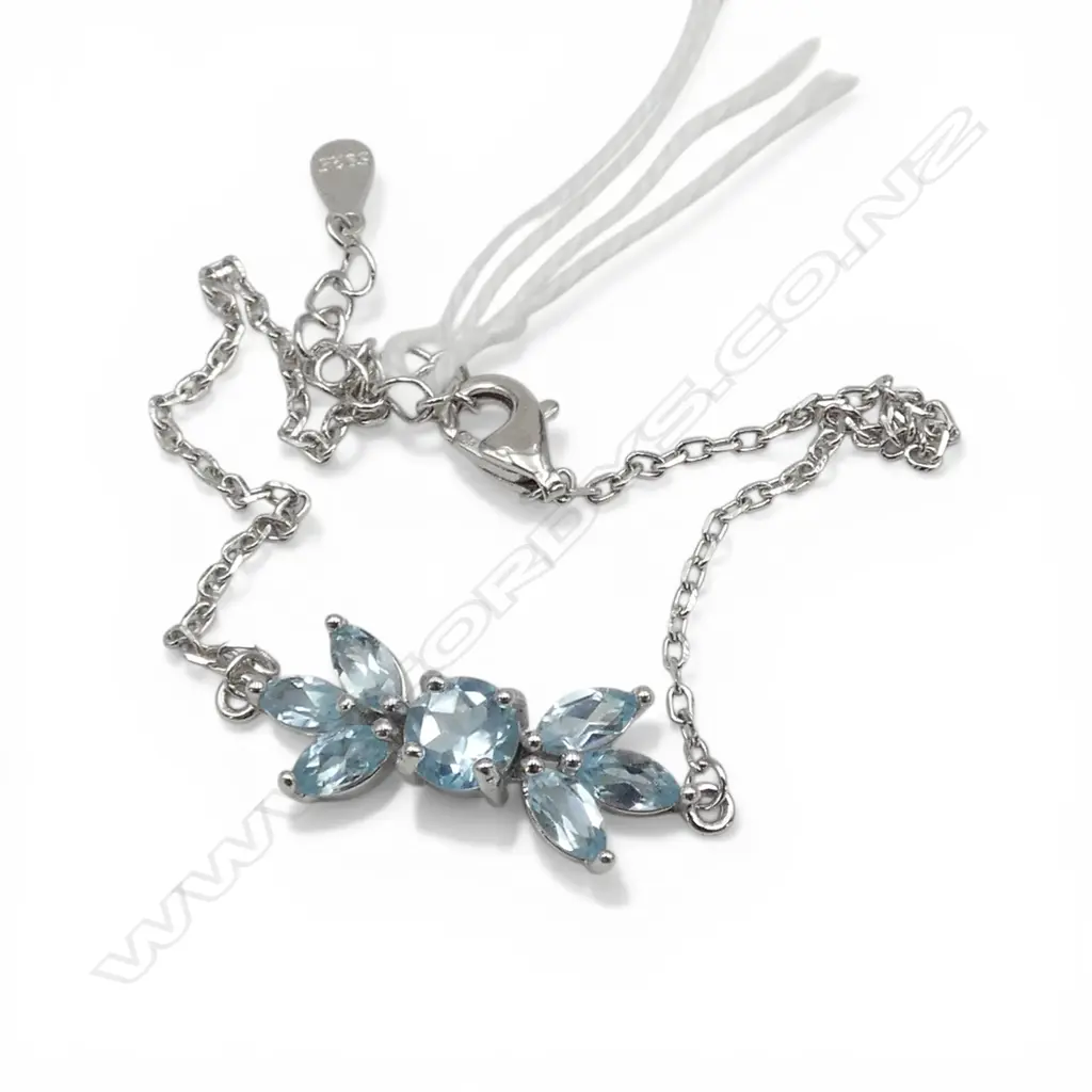 SILVER BLUE TOPAZ BRACELET Image 1++
