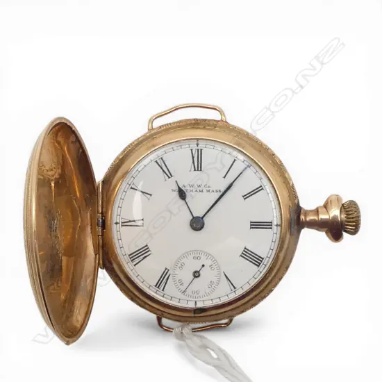 10ct GOLD WALTHAM LGE LADIES FOB WATCH converted to a wristwatch. 30gms