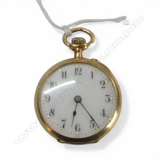 EARLY 20thC 18ct GOLD LADIES OPEN FACE POCKET WATCH 22gms