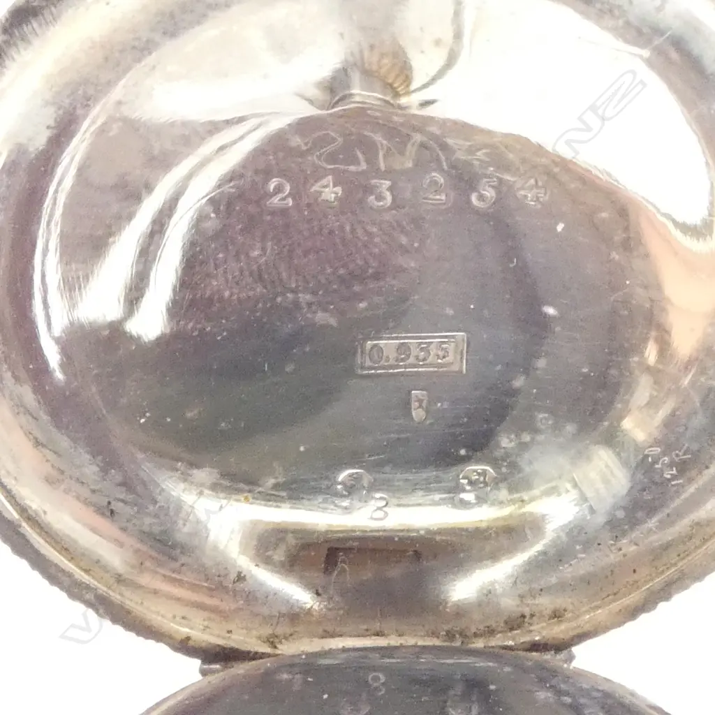 CONTINENTAL EMBOSSED .935 SILVER LADIES POCKET WATCH Image 1++