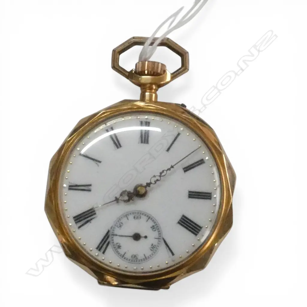 14ct GOLD EARLY 20thC OPEN FACE FRENCH POCKET WATCH plated dust cover 68.3gms Image 1++