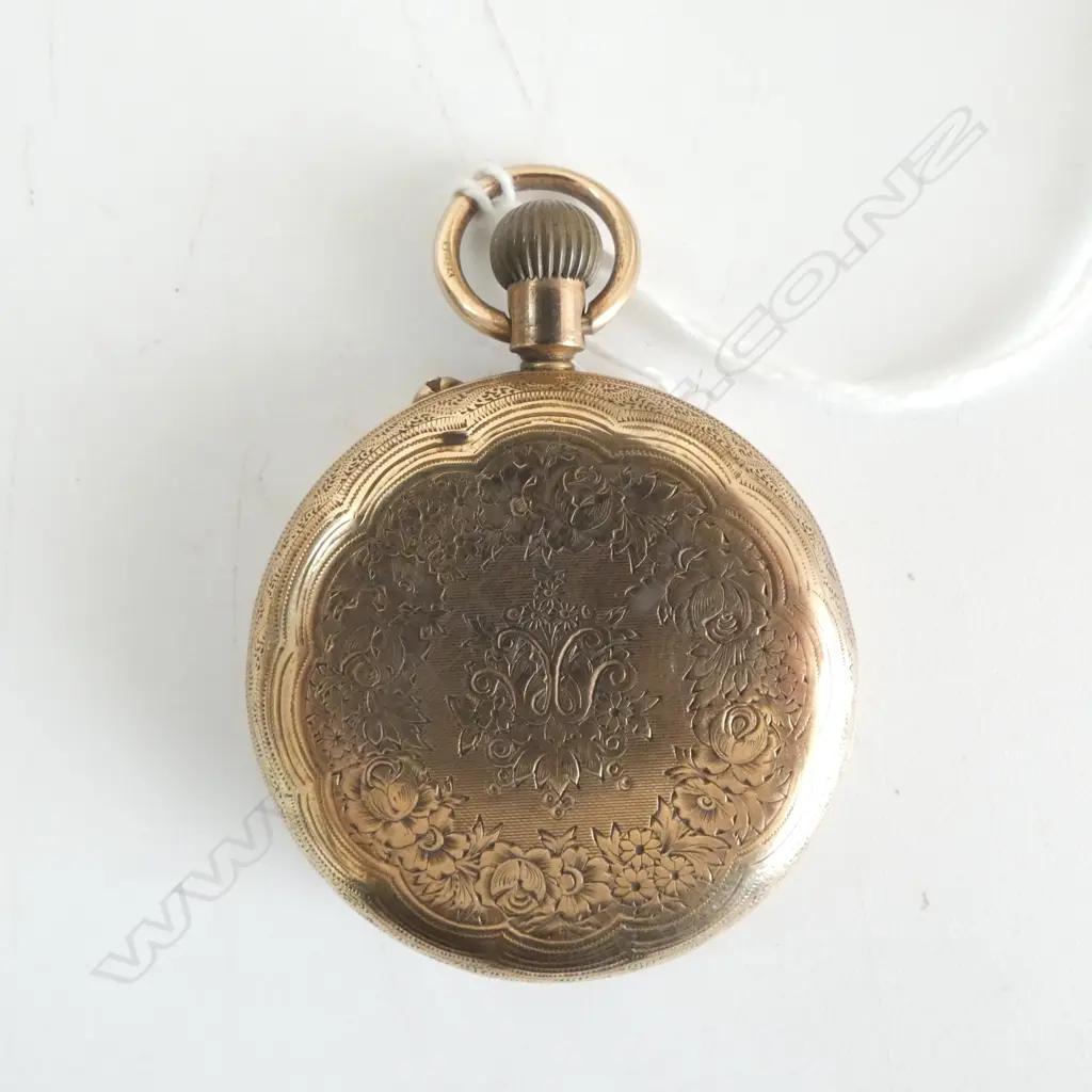 Early 20thC mid-size Rotherham's GENT'S 9CT GOLD POCKET WATCH fusee movement. No glass. 50gms Image 1++