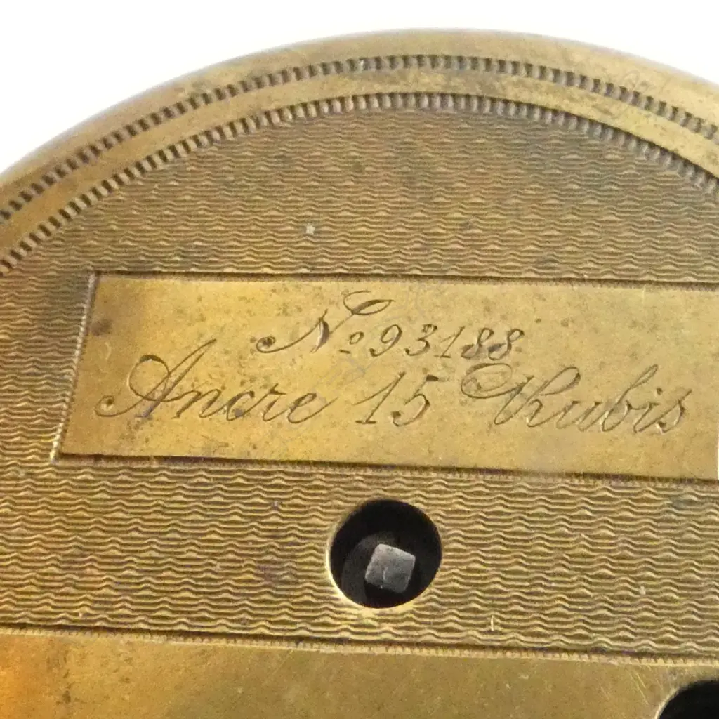 18ct OPEN FACE POCKET WATCH dust cover plated no glass 61gms Image 1++