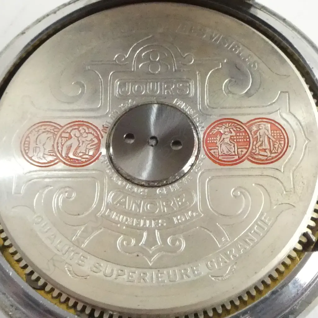 'HEBDONA' SWISS MADE SILVER PLATED POCKET WATCH white porcelain face w. balance wheel visible RUNNING Image 1++