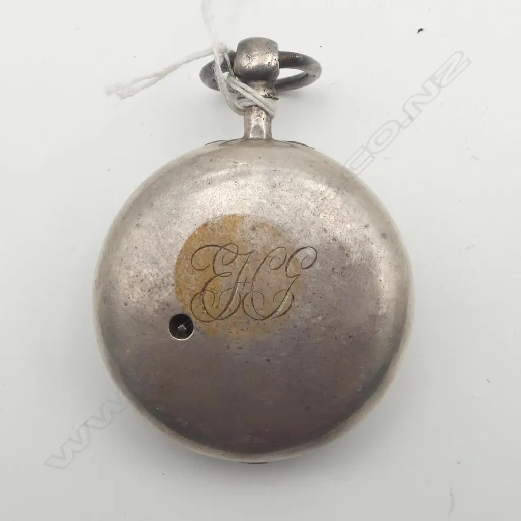 Goodhugh Snr of London 1823 silver verge fusee pocket watch in gilt & tortoiseshell outer case on brass stand Image 1++