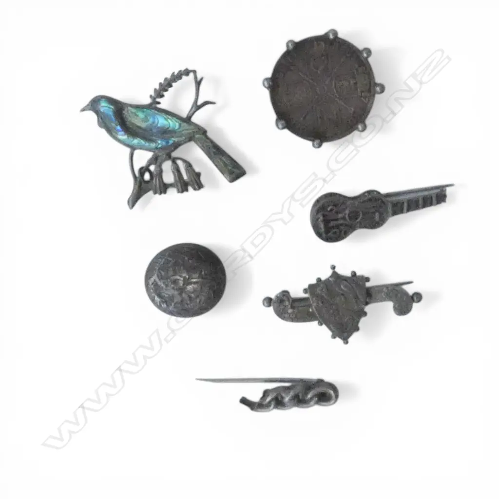 6 SILVER BROOCHES some faults Image 1++