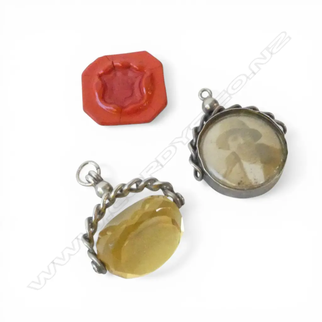 3 OLD SEALS 2 SILVER MOUNTED Image 1++