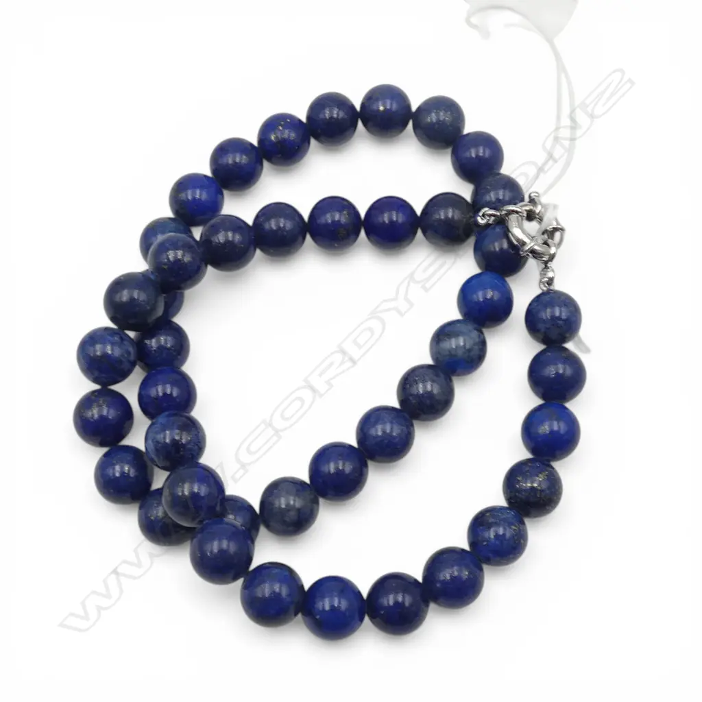 LAPIS LAZULI BEAD NECKLACE, L.460mm Image 1++