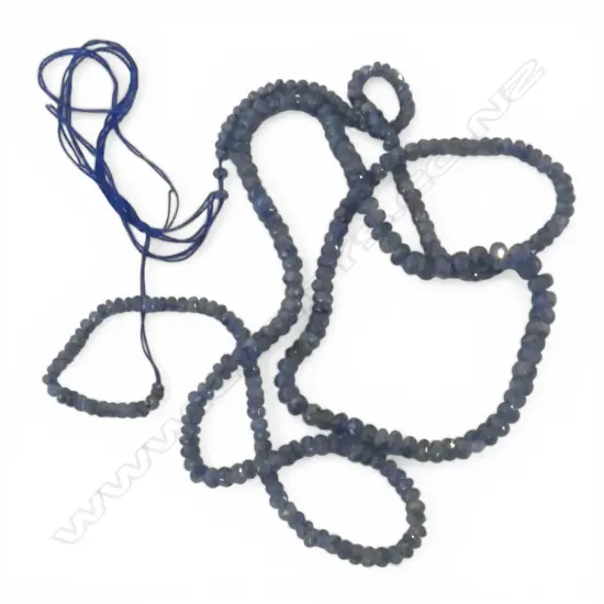 STRING BLUE SAPPHIRE BEADS, L.600mm