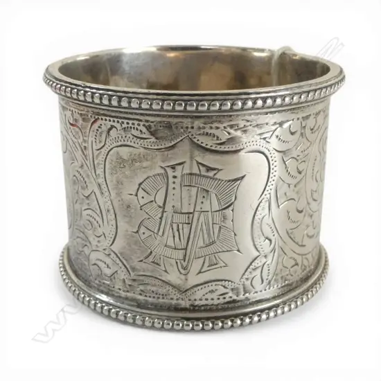Birmingham 1905 LGE ENGRAVED SILVER NAPKIN RING 49gms