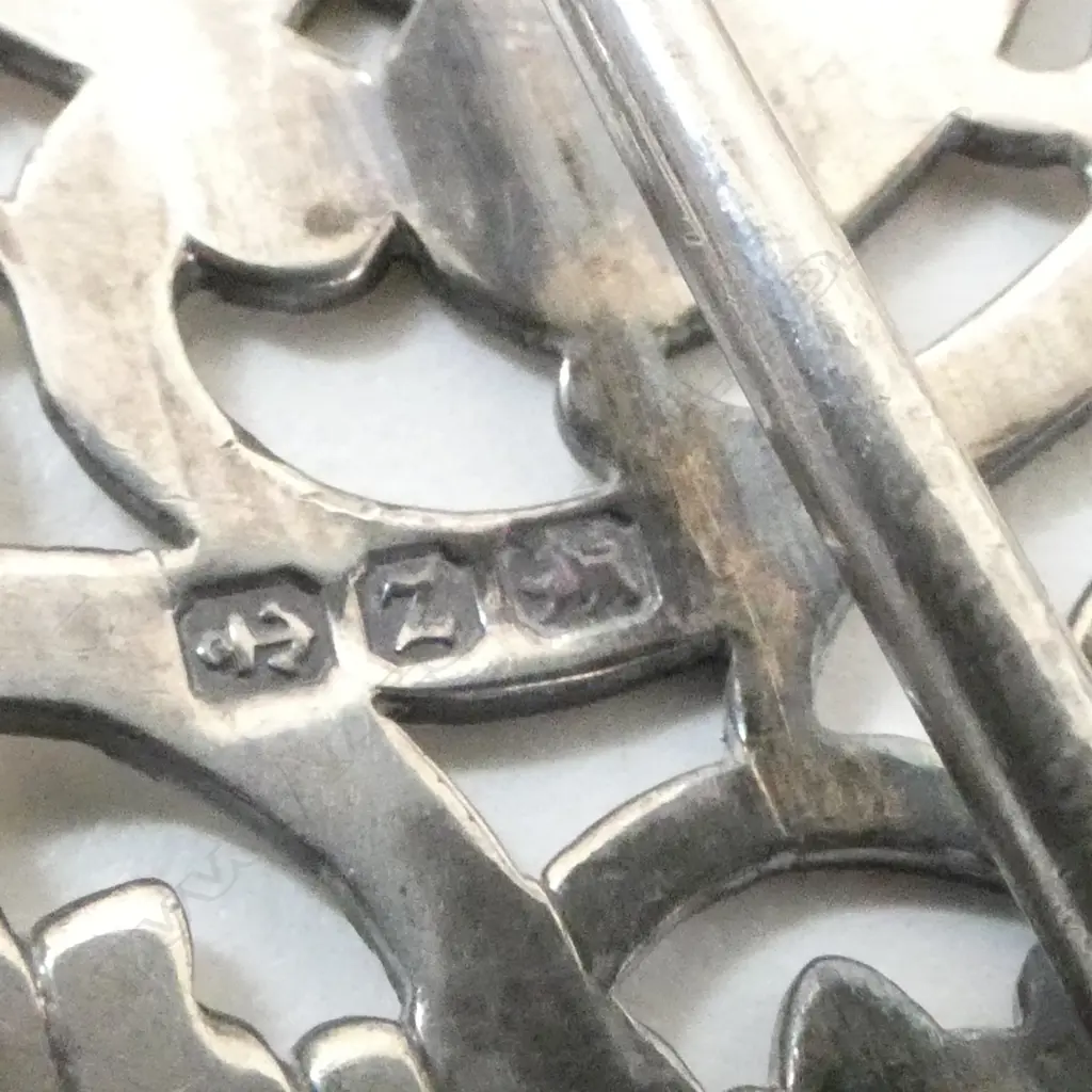 Birmingham 1899 SILVER PIERCED & ENGRAVED 2 PCE BUCKLE 40gms Image 1++