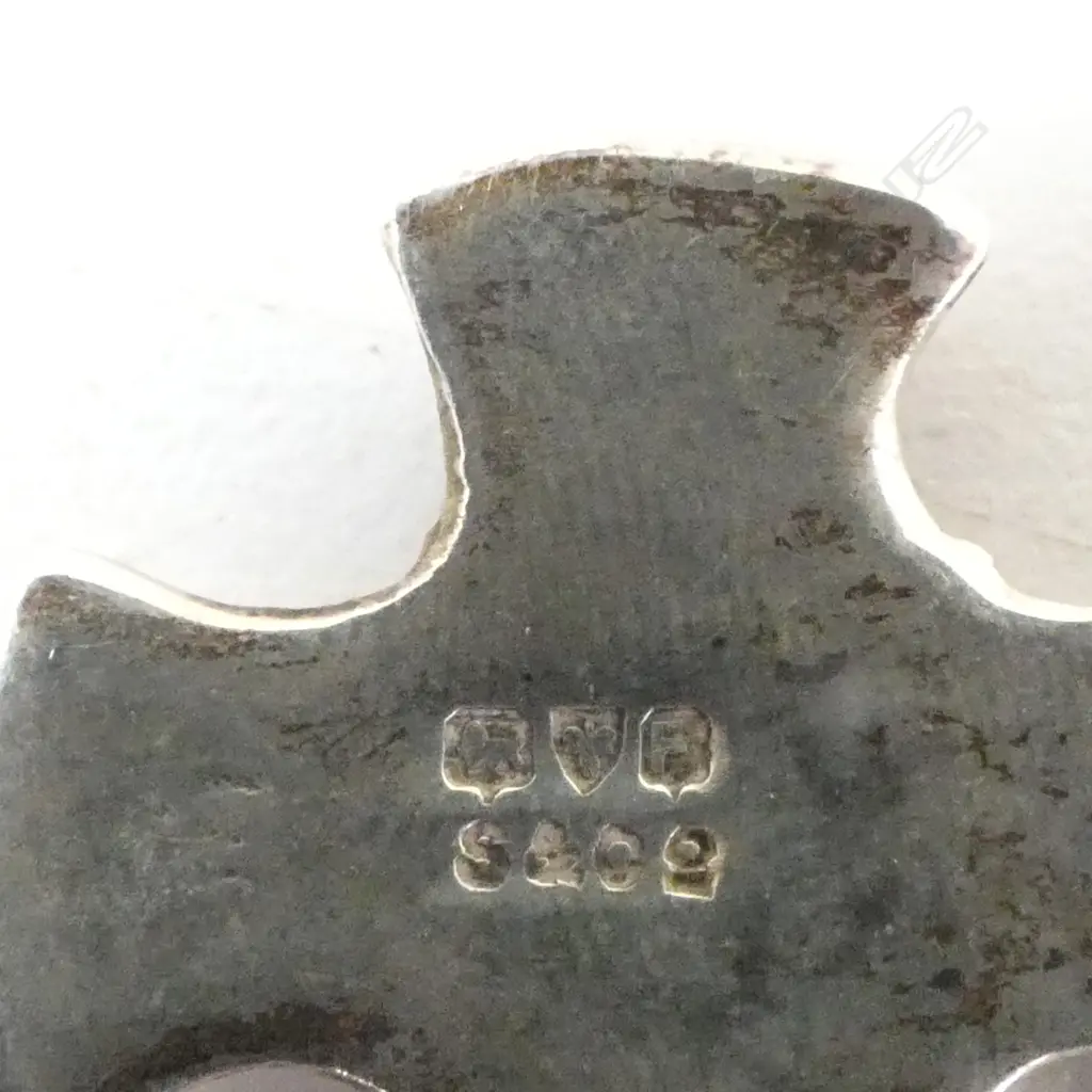 SILVER TEA CADDY shovel SPOON with Celtic cross finial Chester 1889. 16gms Image 1++