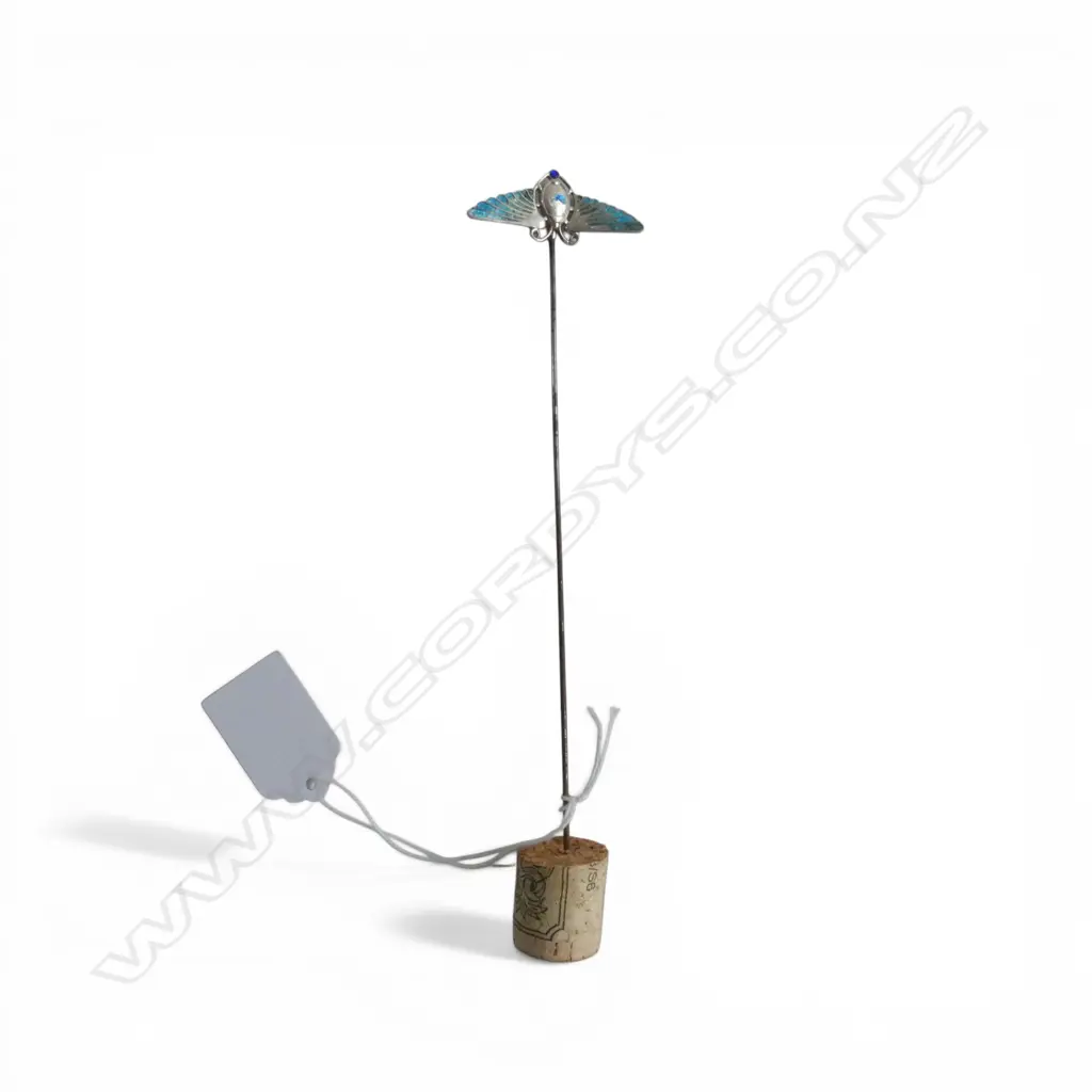 Early 20thC Charles Horner silver and enamel Egyptianesque hat pin, some enamel loss. Image 1++