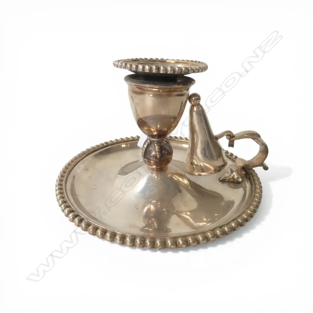 SILVER PLATE CHAMBERSTICK CANDLE HOLDER 155mm dia Image 1++