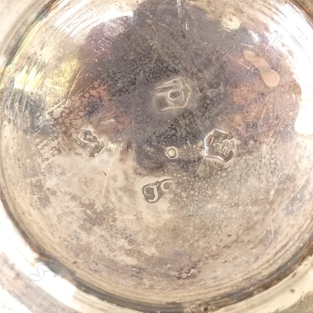 #George III silver embossed baluster mug. London 1739 by Thomas Farren. Some old repair. 348gms  Image 1++