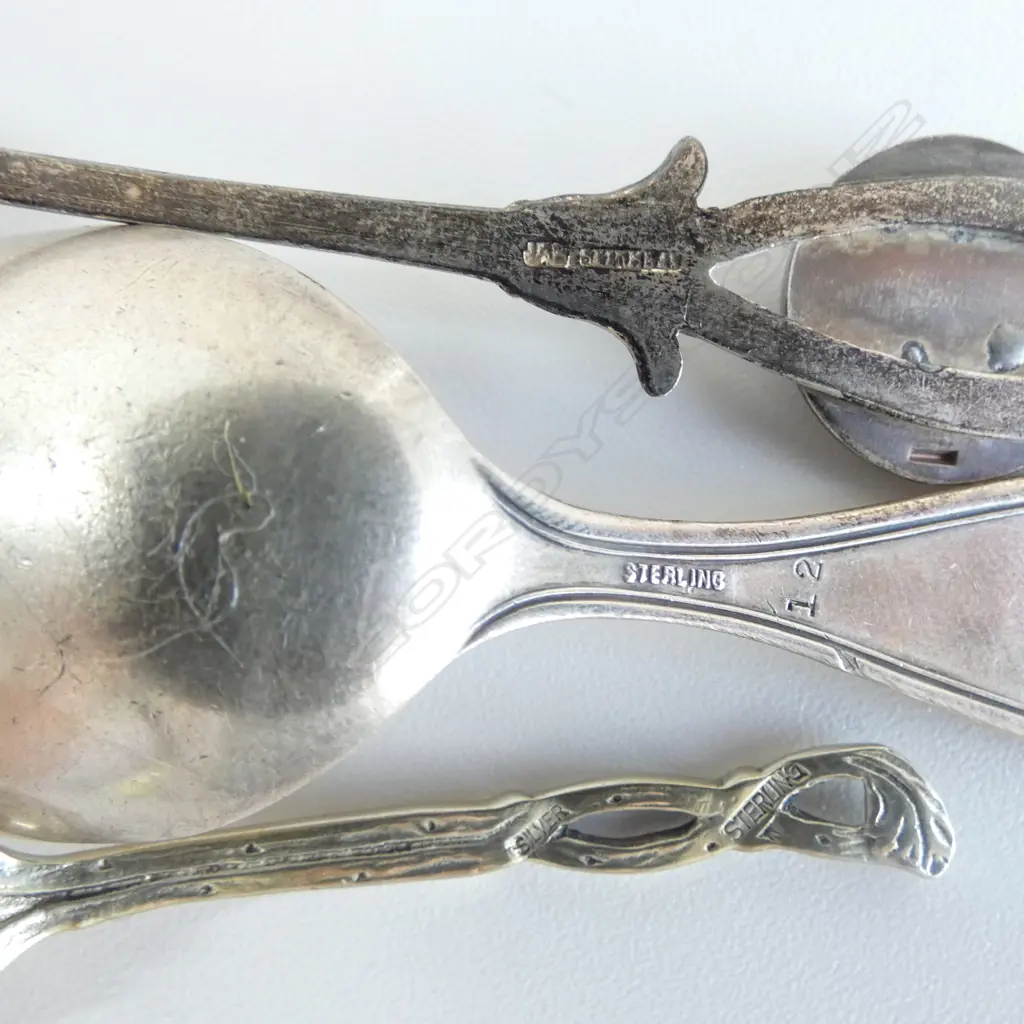 3 STERLING STAMPED SPOONS Incl. B.C. COM. 100 YEARS OF PROGRESS  SPOON 29gms Image 1++