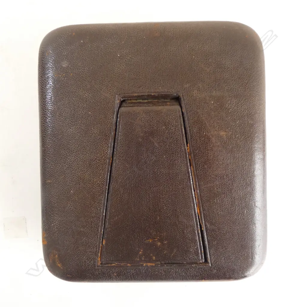 A very large Victorian period silver cased pocket watch stand enclosing a large chrome pocket watch Image 1++