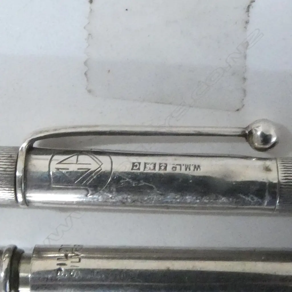 SELECTION SILVER HANDLED VANITY IMPLEMENTS + 2 PROPELLING PENCILS: STG SILVER & 'PILOT SILVER' + spoon & knife Image 1++