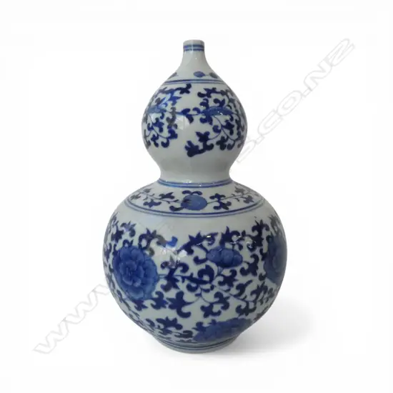 CHINESE B/W DOUBLE GOURD VASE H.290mm