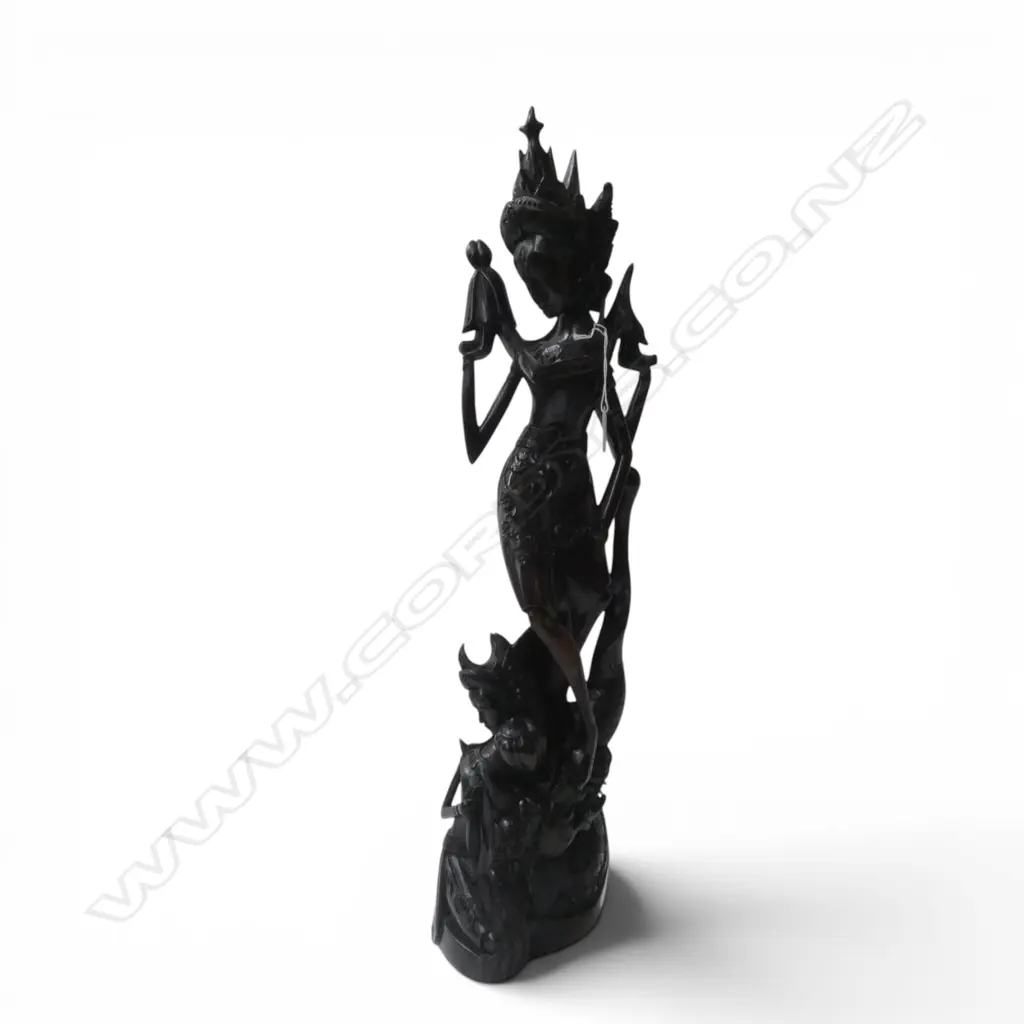  CARVED WOODEN FEMALE FIGURE H.710mm Image 1++