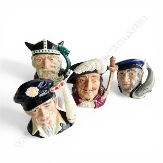 4 ROYAL DOULTON CHARACTER JUGS; VIKING, CAPT AHAB, YACHTSMAN, PORTHOS H.185mm