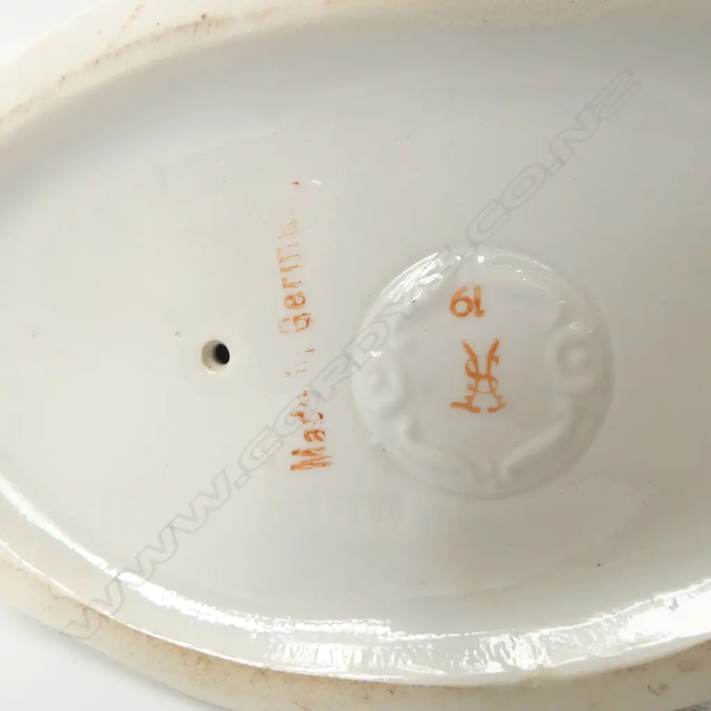 GERMAN PORCELAIN PAINTED FIGURE - WOMAN WITH BORZOI H.260mm Image 1++