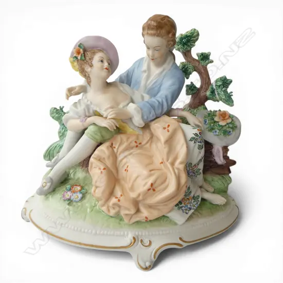 GERMAN PORCELAIN FIGURE GROUP - BASE STAMPED C. ENDERS H.190mm